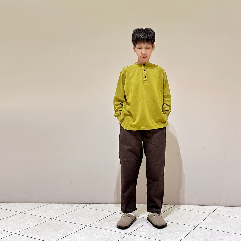ティグルブロカンテ 梨地天竺 3シームヘンリーネックL/ST unisex