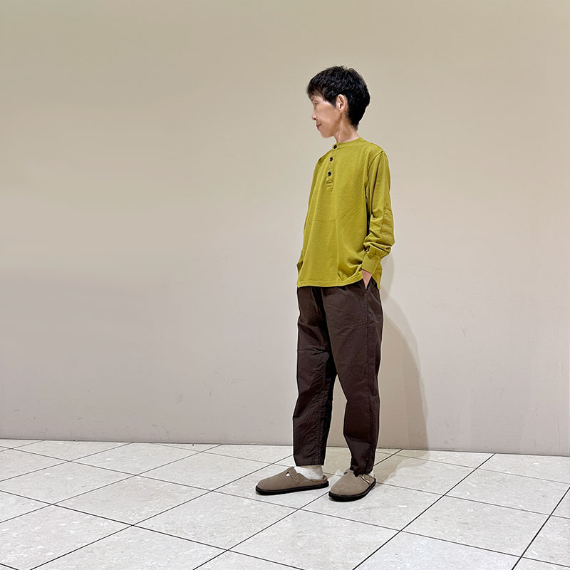 ティグルブロカンテ 梨地天竺 3シームヘンリーネックL/ST unisex