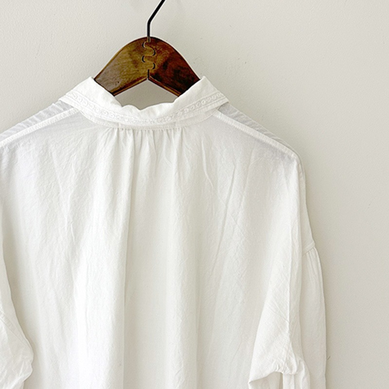 ティグルブロカンテ Khadi DORI刺繍 パイレーツシャツ unisex White