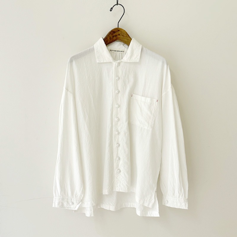 ティグルブロカンテ Khadi DORI刺繍 パイレーツシャツ unisex White