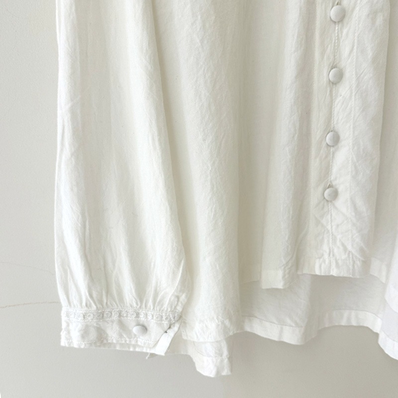 ティグルブロカンテ Khadi DORI刺繍 パイレーツシャツ unisex White