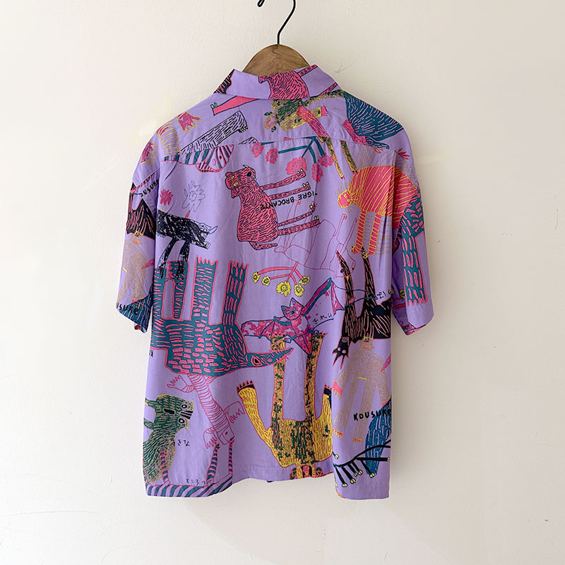 ティグルブロカンテ Lively animalsレーヨン ベニスビーチS/S シャツ unisex