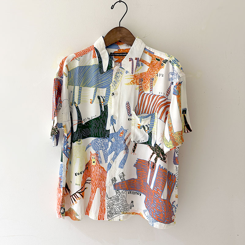 ティグルブロカンテ Lively animalsレーヨン ベニスビーチS/S シャツ unisex