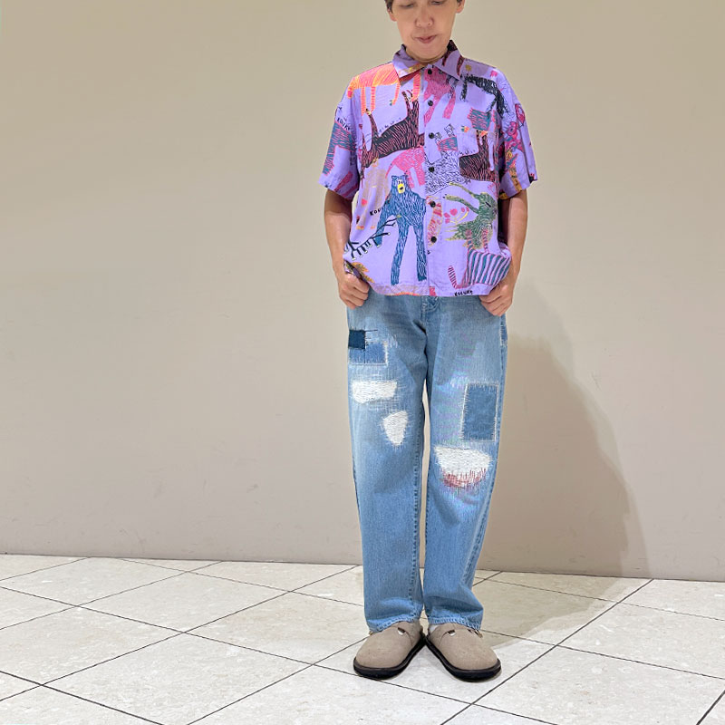ティグルブロカンテ Lively animalsレーヨン ベニスビーチS/S シャツ unisex