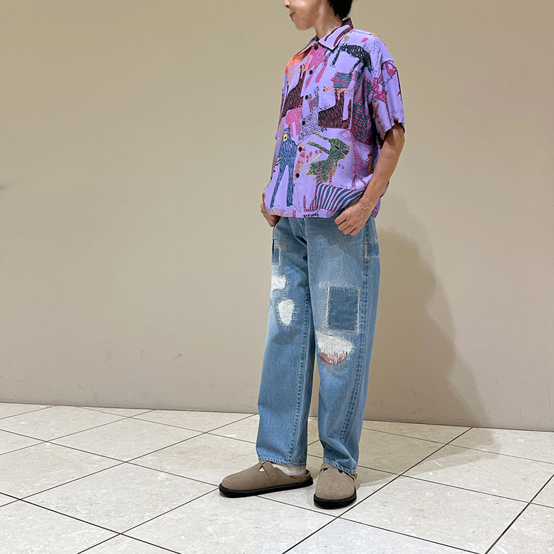 ティグルブロカンテ Lively animalsレーヨン ベニスビーチS/S シャツ unisex