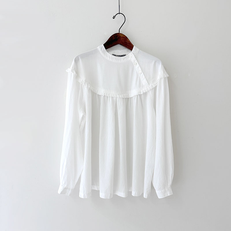 ティグルブロカンテ コットンテンセルローン ラウンドヨークチュニック