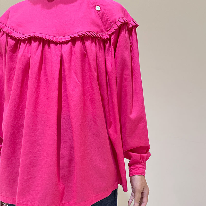 ティグルブロカンテ コットンテンセルローン ラウンドヨークチュニック