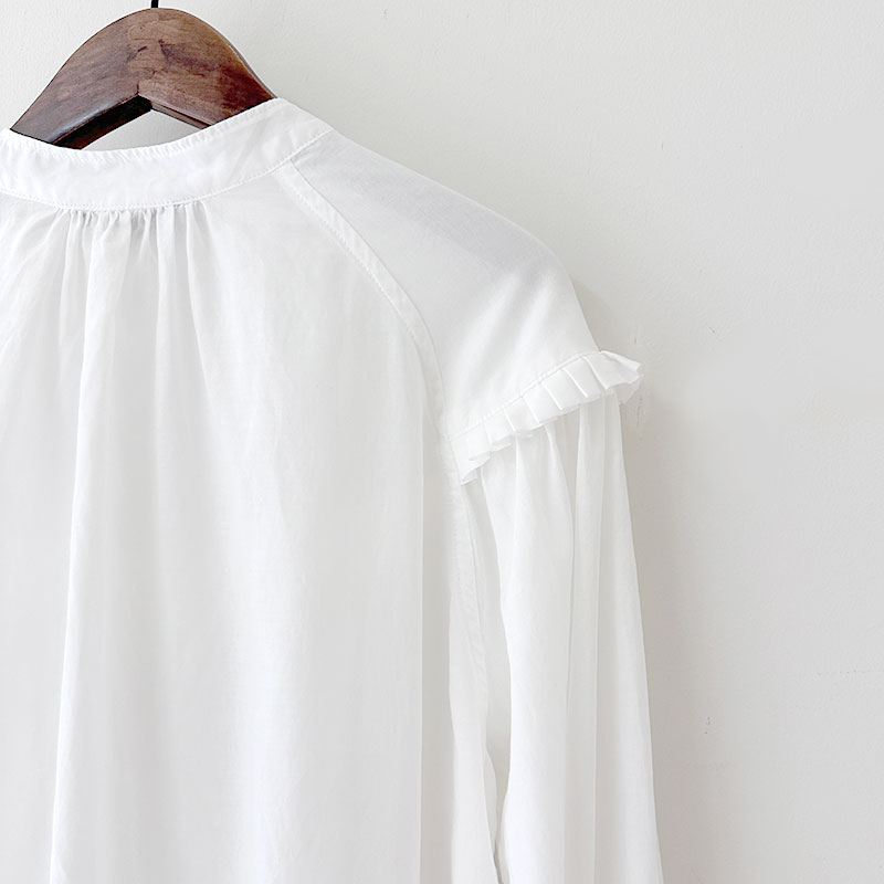 ティグルブロカンテ コットンテンセルローン ラウンドヨークチュニック