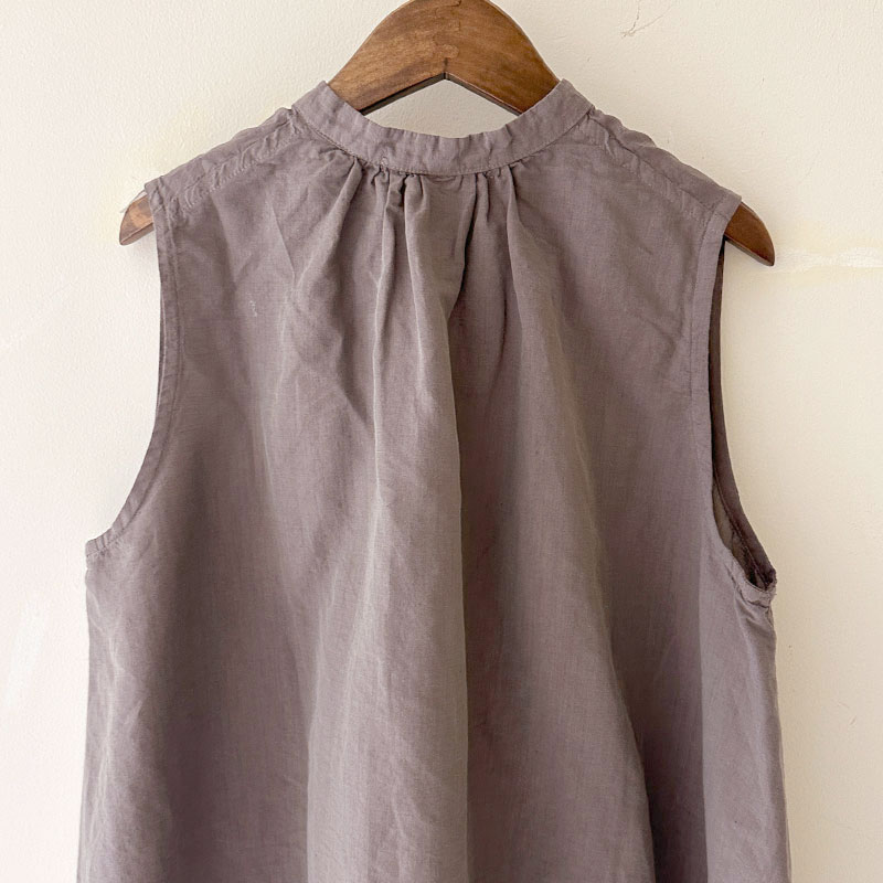 ティグルブロカンテ 80/1高密度C/Li ギャザーtie N/Sチュニック Charcoal