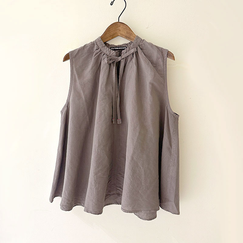 ティグルブロカンテ 80/1高密度C/Li ギャザーtie N/Sチュニック Charcoal