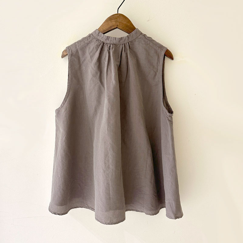 ティグルブロカンテ 80/1高密度C/Li ギャザーtie N/Sチュニック Charcoal