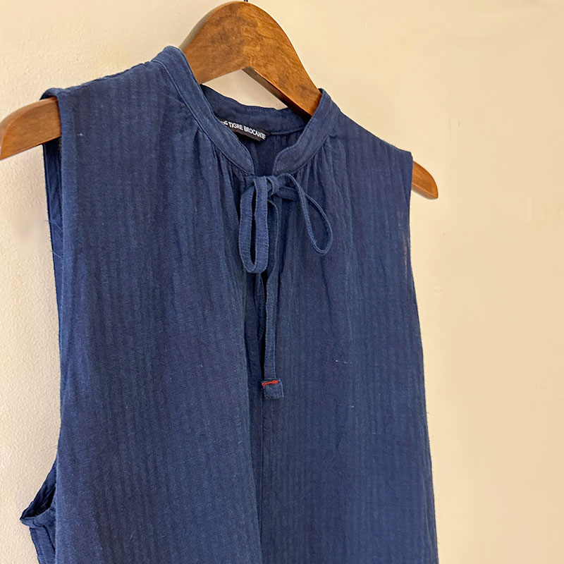 ティグルブロカンテ コットンリネンコードサッカー ギャザーTie N/S ワンピース AI