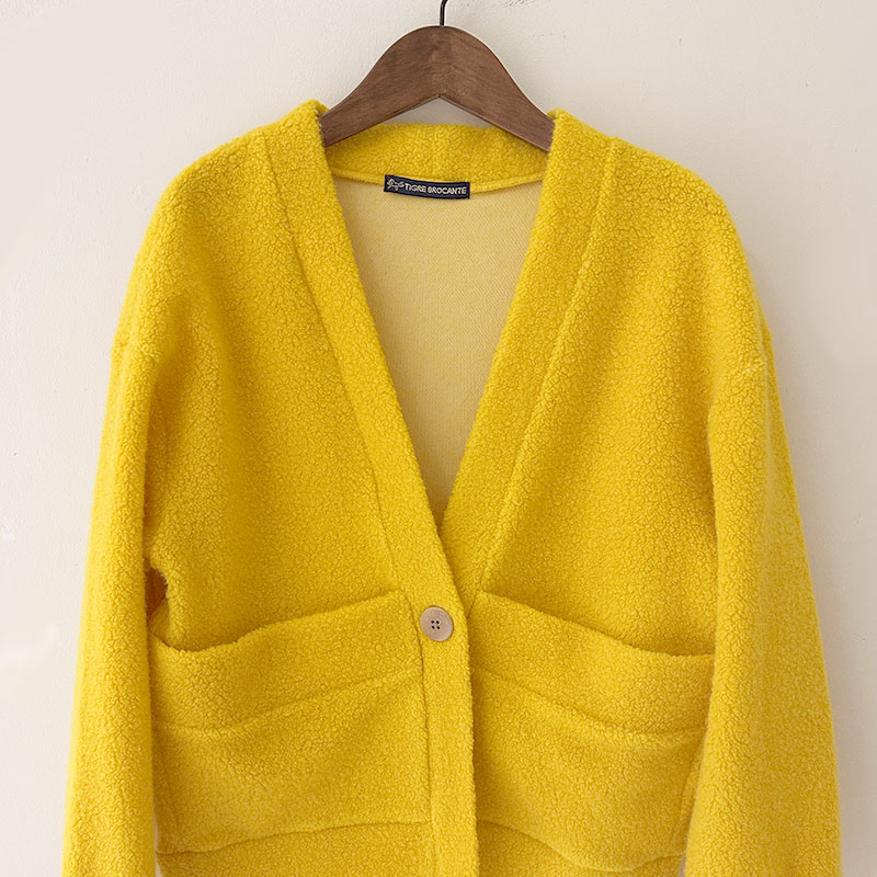 ティグルブロカンテ ウールパイル ガウンカーディガン Beige