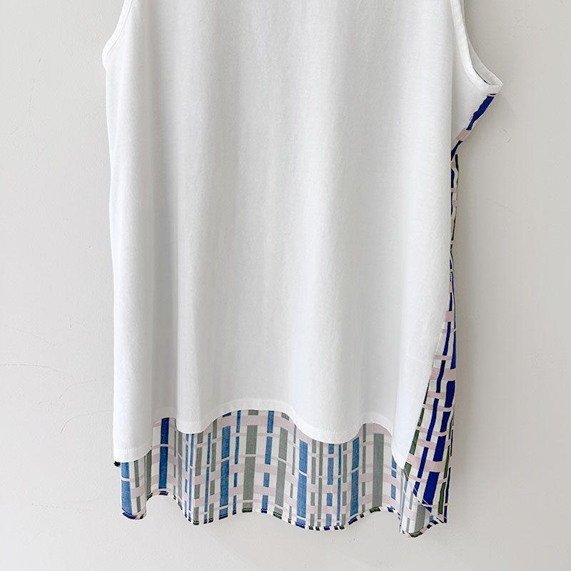 ティグルブロカンテ バンブーチェックブロード 切替タンクトップ