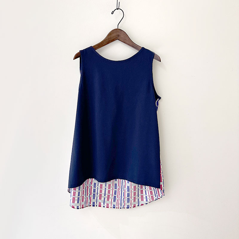 ティグルブロカンテ バンブーチェックブロード 切替タンクトップ