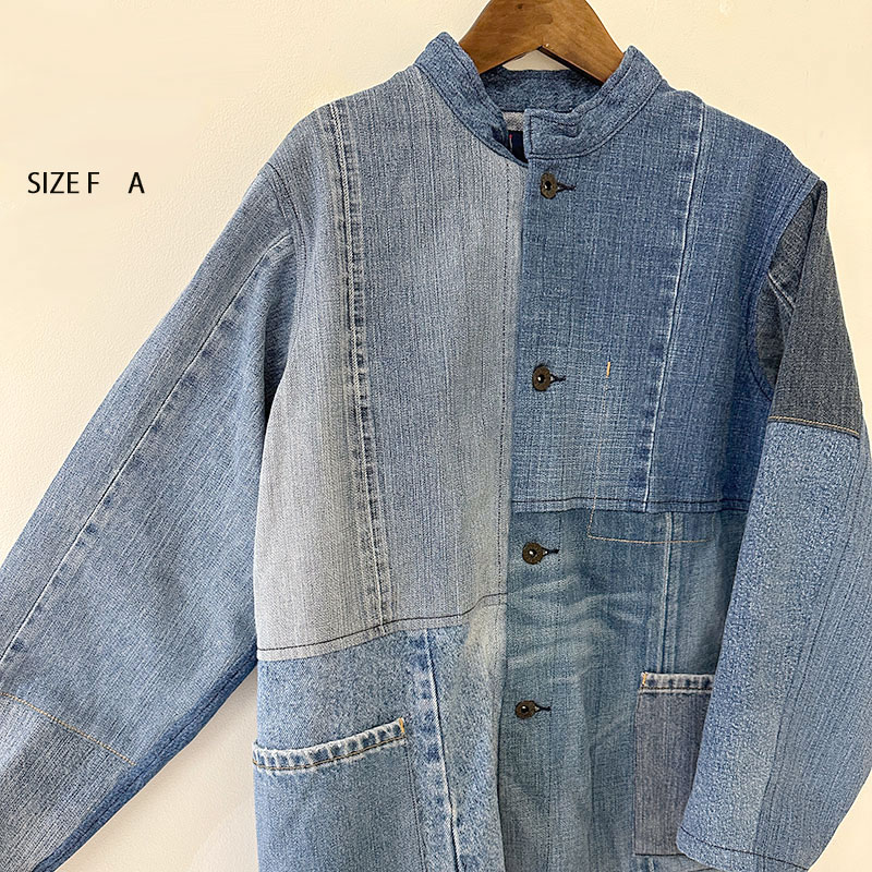 ティグルブロカンテ デニムMIX スタンドカバーオール unisex Indigo
