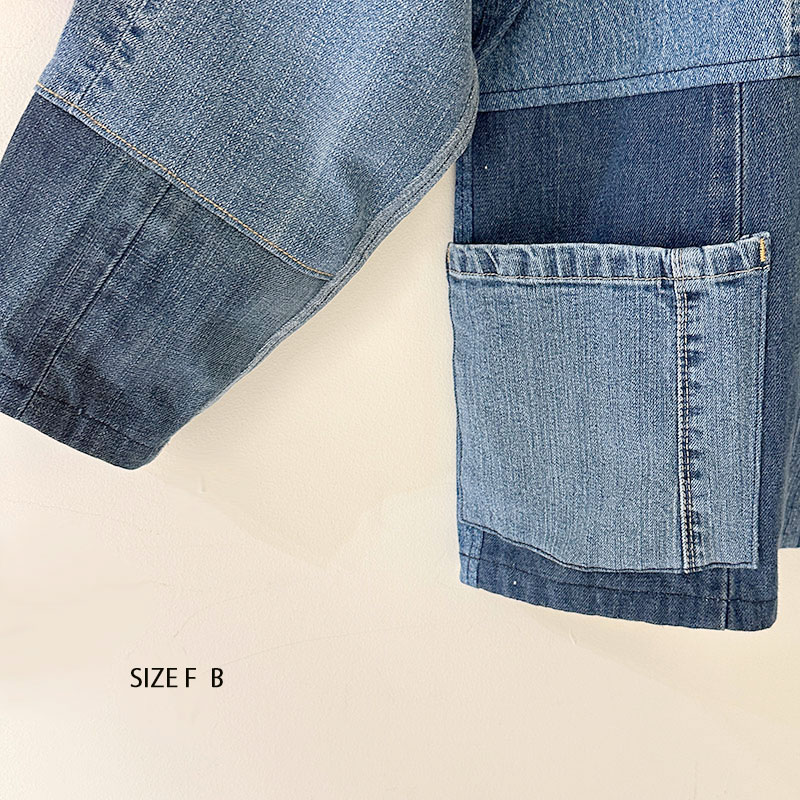ティグルブロカンテ デニムMIX スタンドカバーオール unisex Indigo