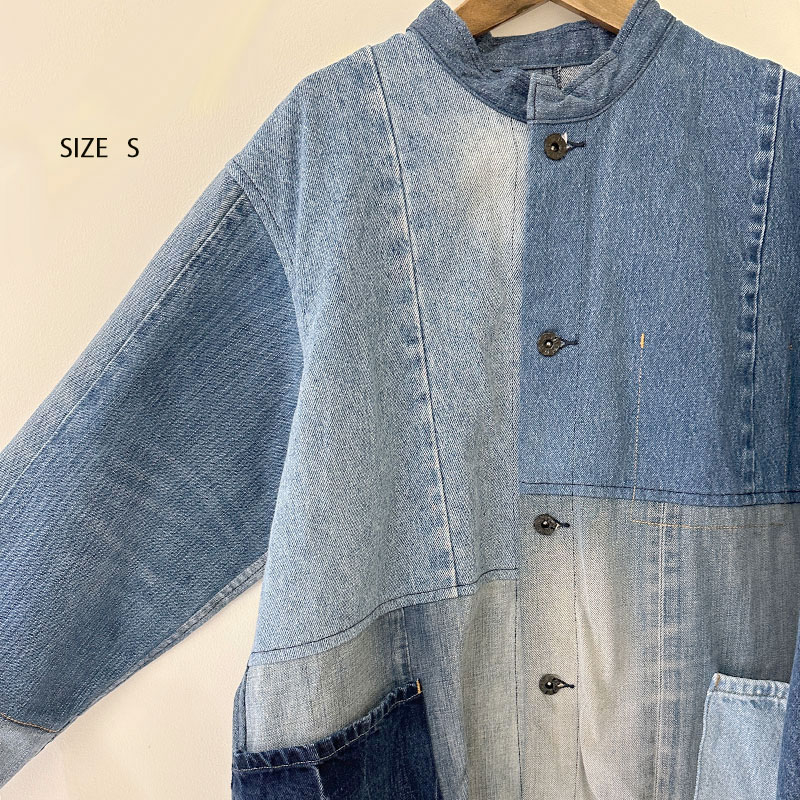 ティグルブロカンテ デニムMIX スタンドカバーオール unisex Indigo