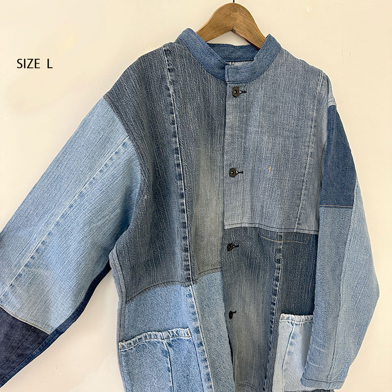 ティグルブロカンテ デニムMIX スタンドカバーオール unisex Indigo