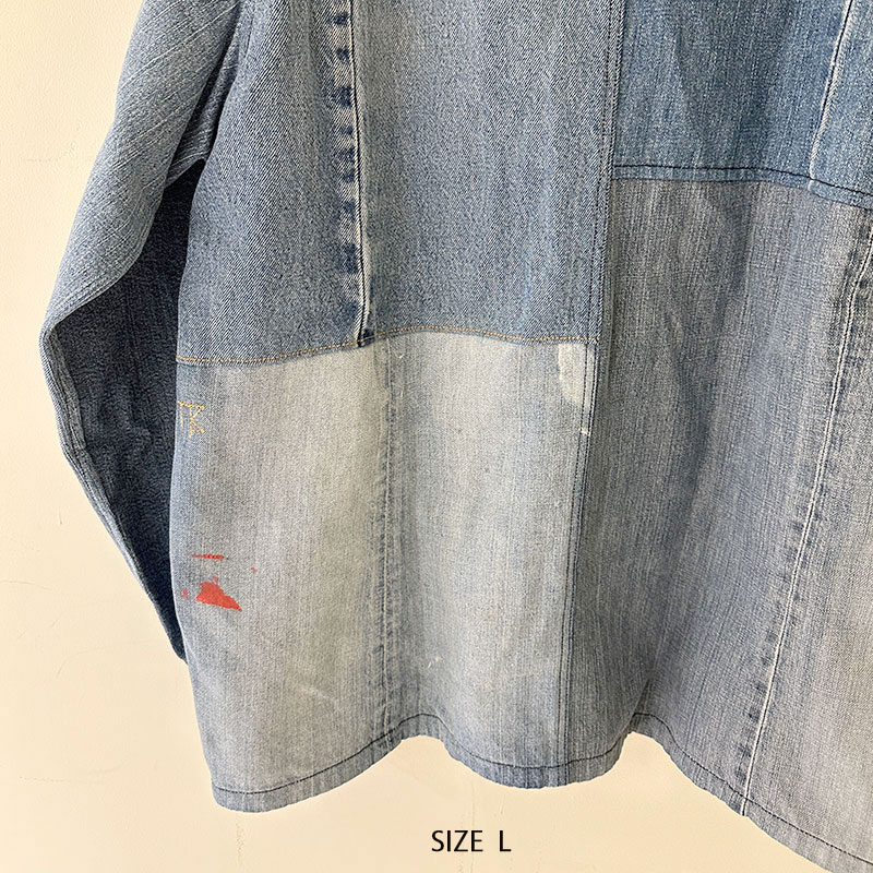 ティグルブロカンテ デニムMIX スタンドカバーオール unisex Indigo