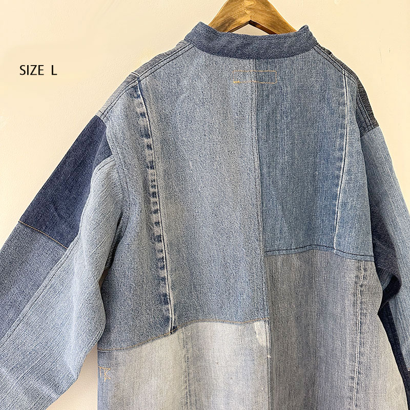 ティグルブロカンテ デニムMIX スタンドカバーオール unisex Indigo