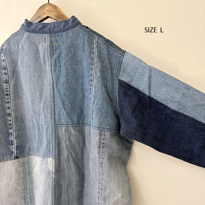 ティグルブロカンテ デニムMIX スタンドカバーオール unisex Indigo