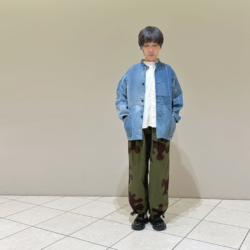 ティグルブロカンテ デニムMIX スタンドカバーオール unisex Indigo