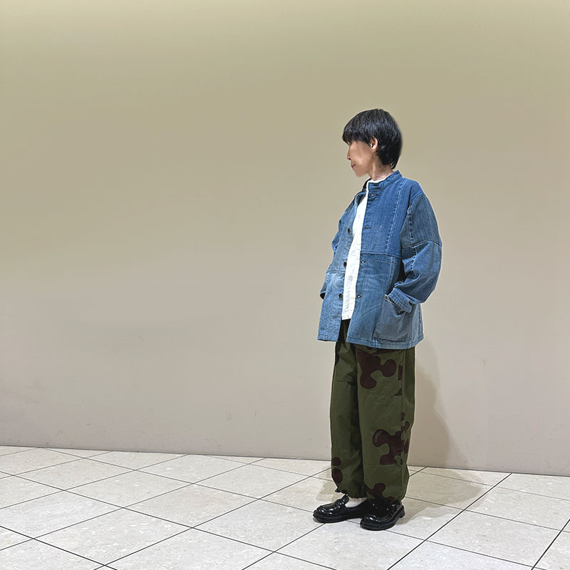 ティグルブロカンテ デニムMIX スタンドカバーオール unisex Indigo