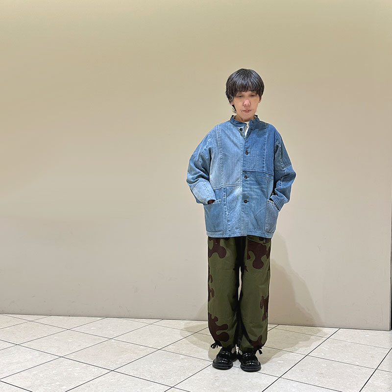 ティグルブロカンテ デニムMIX スタンドカバーオール unisex Indigo