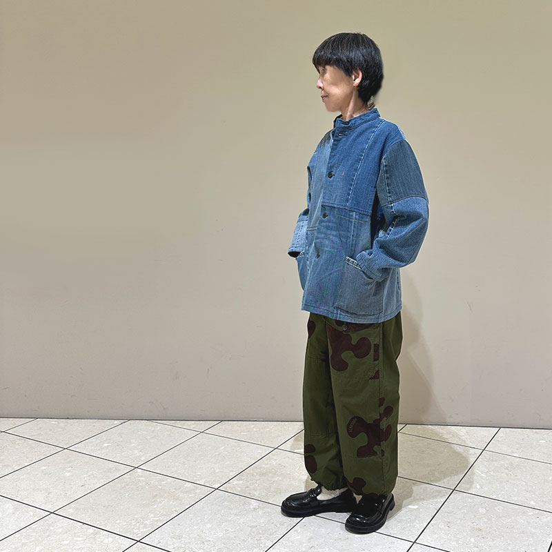 ティグルブロカンテ デニムMIX スタンドカバーオール unisex Indigo