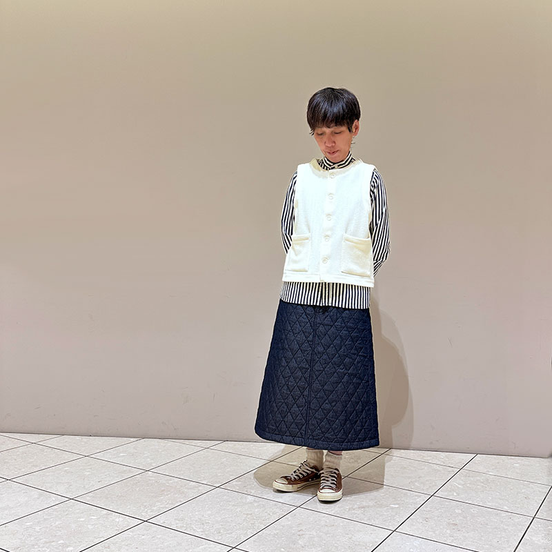 ティグルブロカンテ 7ozデニムキルティング ローライズ5PKT スカート