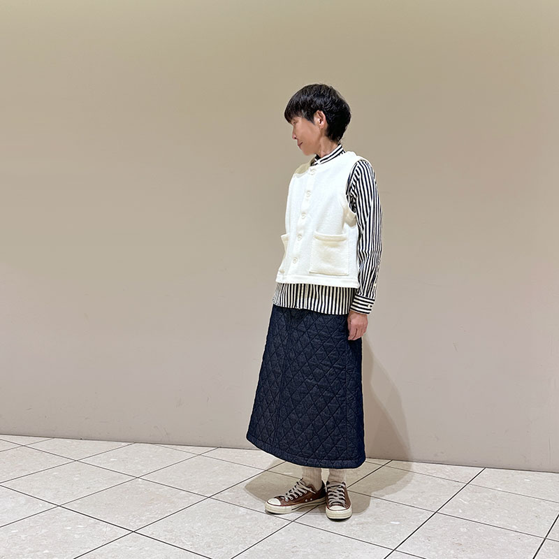 ティグルブロカンテ 7ozデニムキルティング ローライズ5PKT スカート