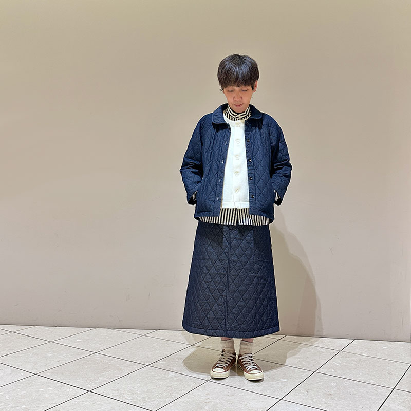 ティグルブロカンテ 7ozデニムキルティング ローライズ5PKT スカート