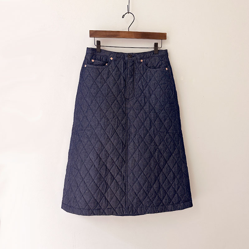 ティグルブロカンテ 7ozデニムキルティング ローライズ5PKT スカート Indigo