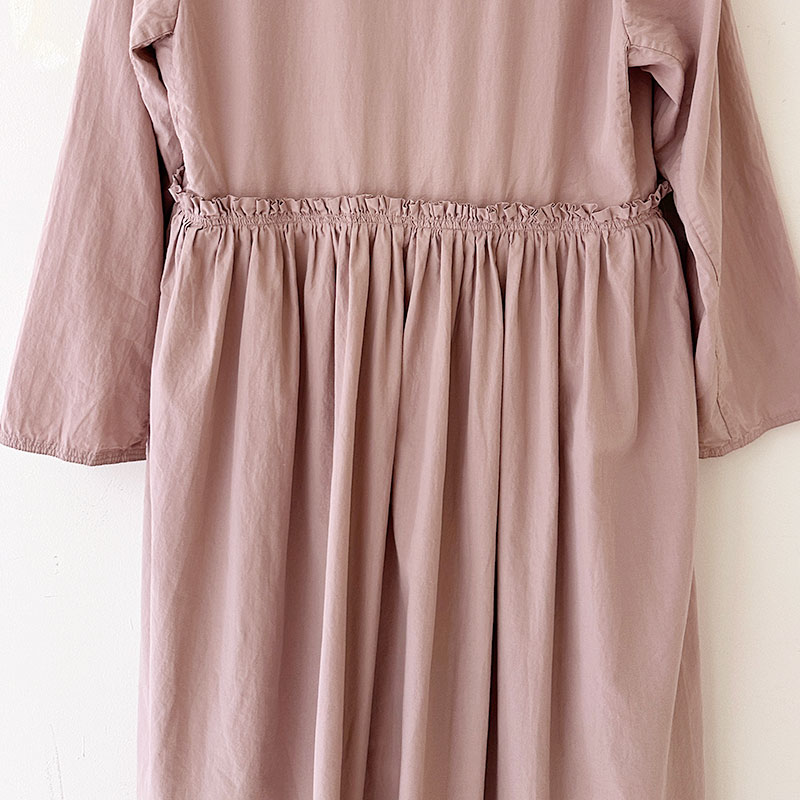 ティグルブロカンテ 100/-ブロード リボンtie ガウンワンピース Pink