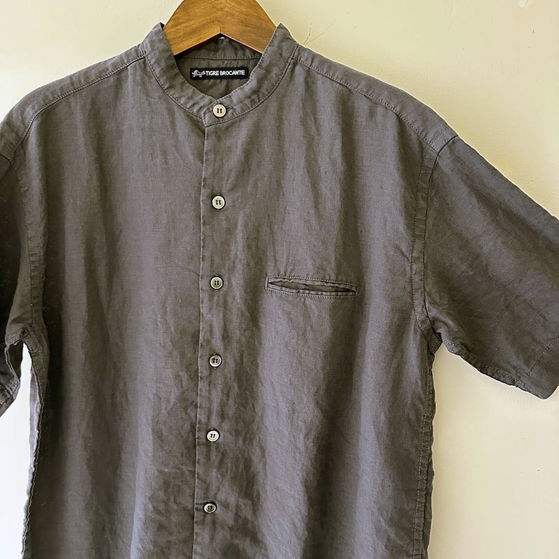 ティグルブロカンテ 60/1ライトリネン ベニススタンドS/S シャツ unisex