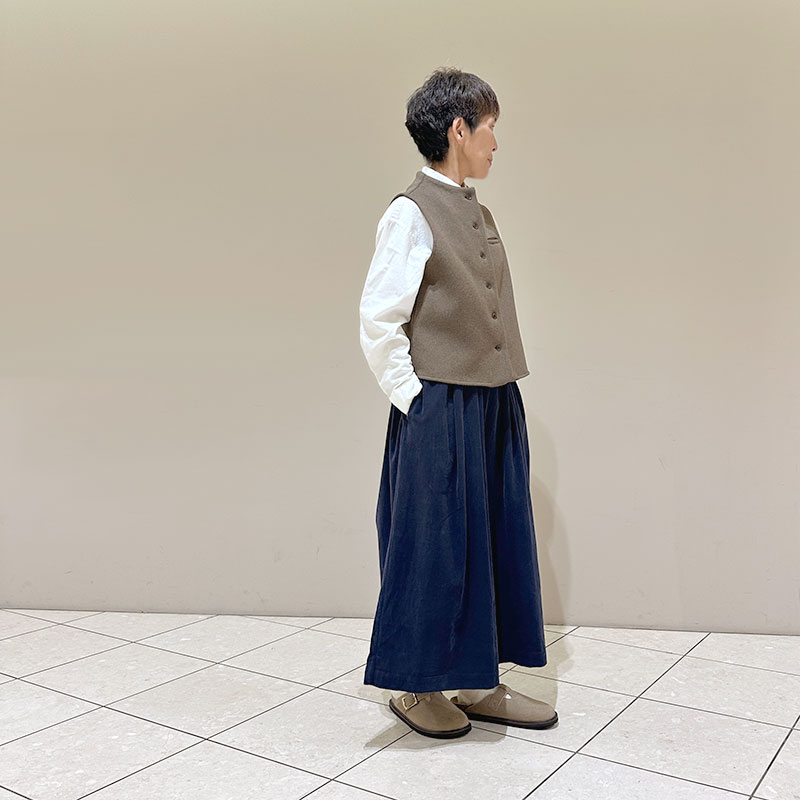 ティグルブロカンテ 東炊きシャツコール ビックタックキュロット