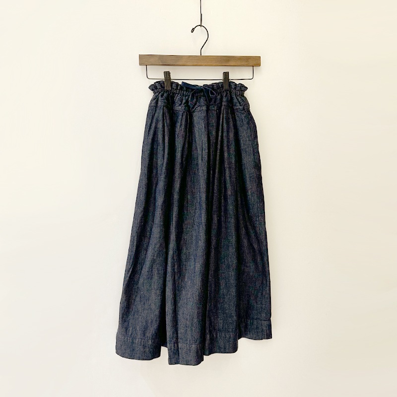 ティグルブロカンテ 6ozデニム ポケットフィセルロングスカート indigo