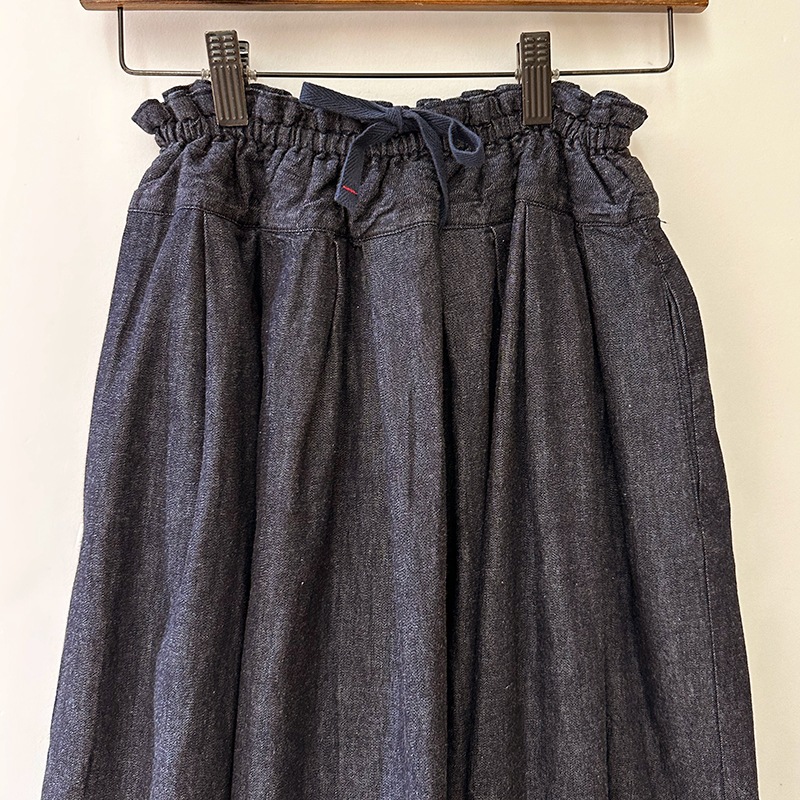 ティグルブロカンテ 6ozデニム ポケットフィセルロングスカート indigo