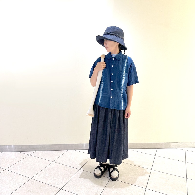 ティグルブロカンテ 6ozデニム ポケットフィセルロングスカート indigo