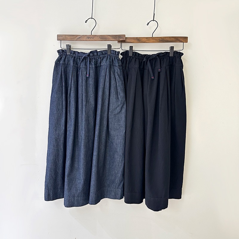 ティグルブロカンテ 6ozデニム ポケットフィセルロングスカート indigo