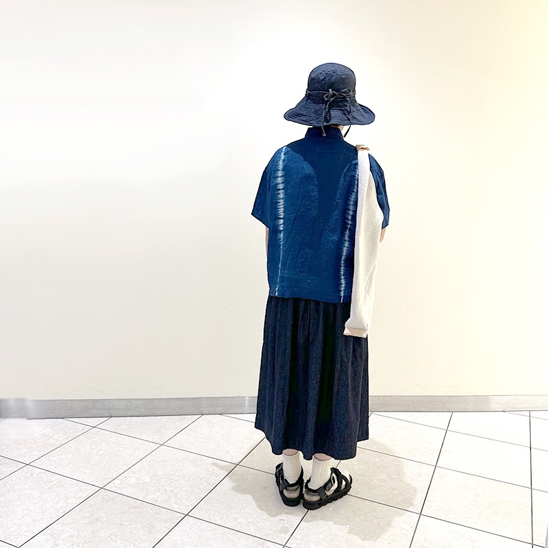 ティグルブロカンテ 6ozデニム ポケットフィセルロングスカート indigo