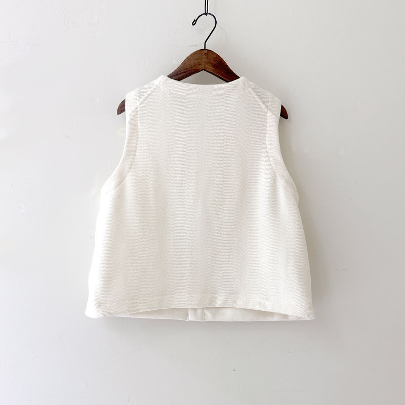 ティグルブロカンテ　カルゼヘリンボーン　オープンポケットベスト unisex