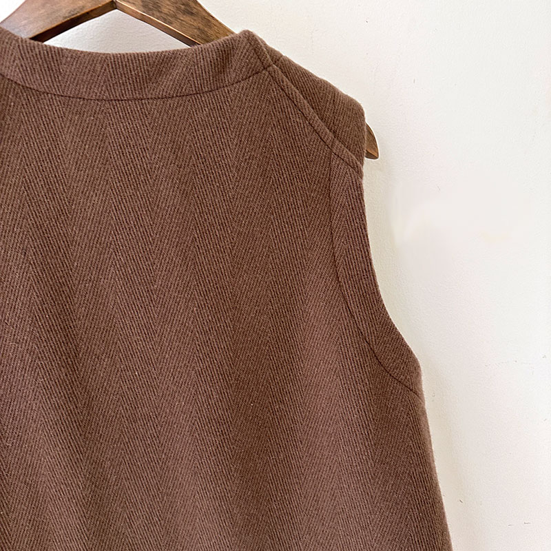 ティグルブロカンテ　カルゼヘリンボーン　オープンポケットベスト unisex