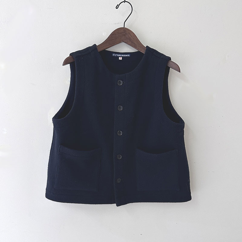 ティグルブロカンテ　カルゼヘリンボーン　オープンポケットベスト unisex