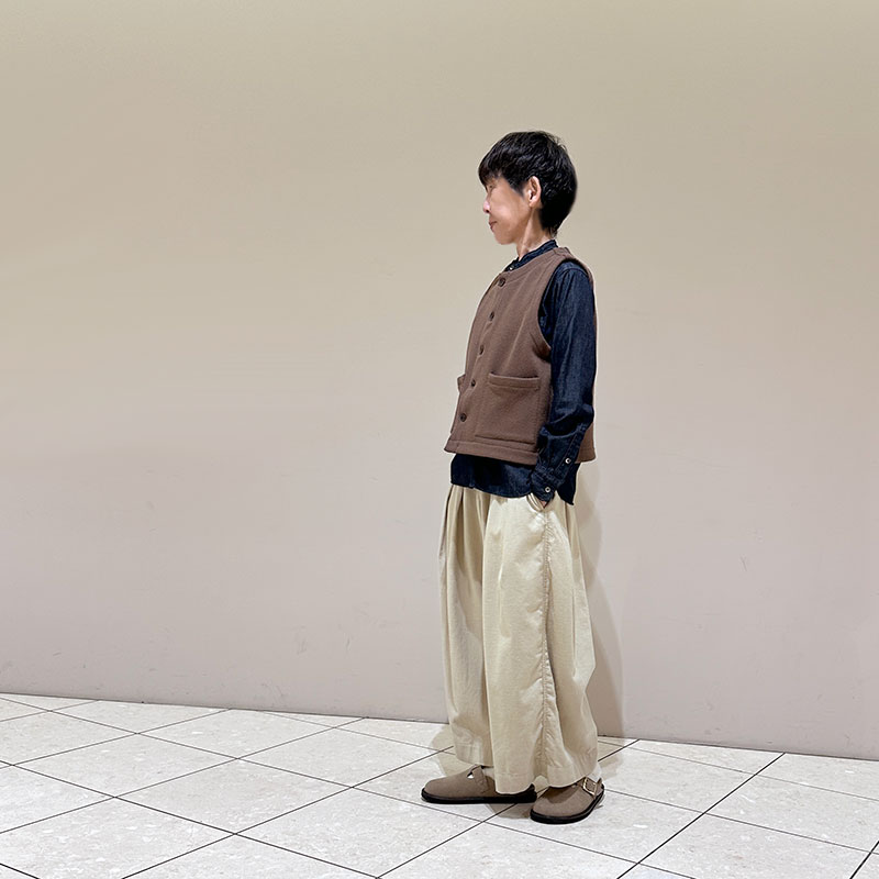 ティグルブロカンテ　カルゼヘリンボーン　オープンポケットベスト unisex