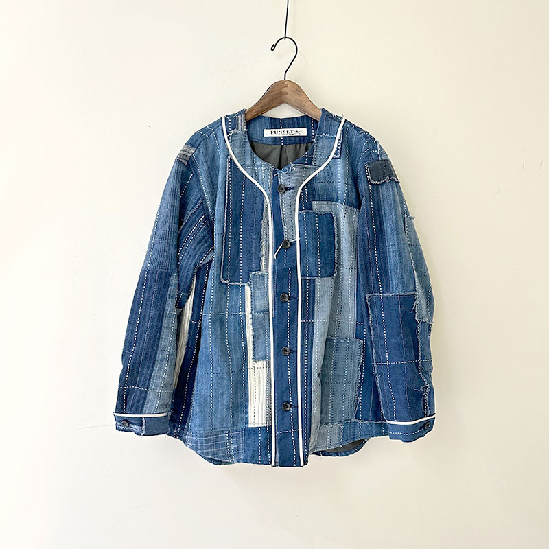 FUNSET OF ART ファンセットオブアート 　IDG刺し子パッチワークベースボールシャツ