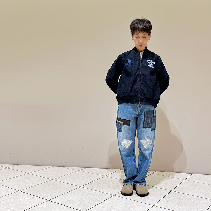 ティグルブロカンテ 空刺繍 アーミーリブジャケット unisex Indigo