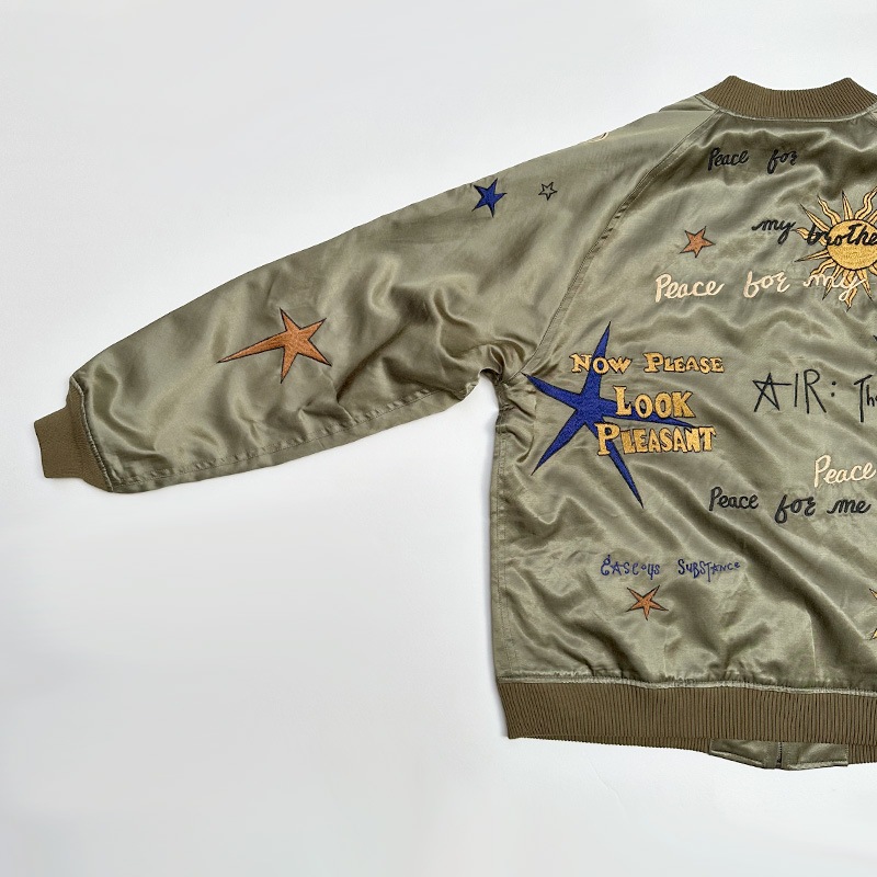 ティグルブロカンテ Peaceful space 刺繍 スカジャン unisex Olive