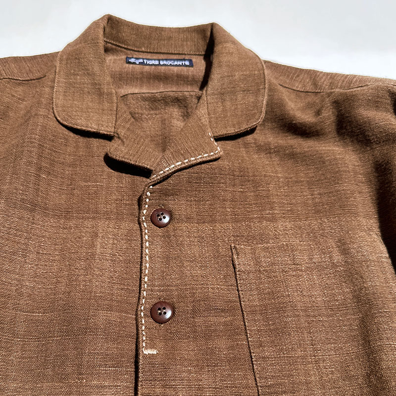 ティグルブロカンテ マグアHandwoven Cotton 3PKT Foremanシャツ unisex Brown